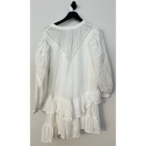FREE PEOPLE Sachi Long Sleeve Ruffle Minidress in Ivory Size Small - Picture 9 of 16